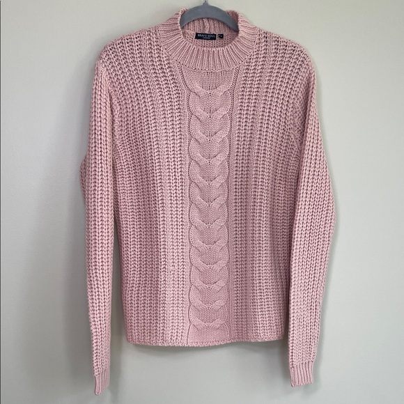 Brave‎ Soul Pink Cowl Neck Chunky Knit Sweater. Soft and Comfortable. Size Large - Picture 2 of 5
